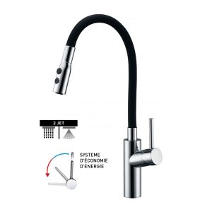 Mitigeur de cuisine flexible monocommande chromé série TOKYO