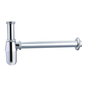 Siphon chrome ovale visible avec pot siphonique